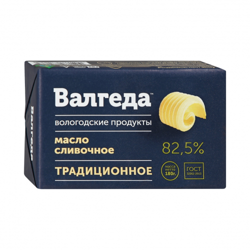 Масло Валгеда Традиционное 82,5% 180 г