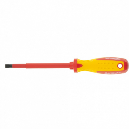 Отвертка Matrix Insulated, SL8,0 x 150 мм, CrMo, до 1000 В, двухкомпонентная рукоятка