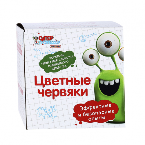 Мини-набор для опытов Qiddycome Научные технологии. Цветные червяки