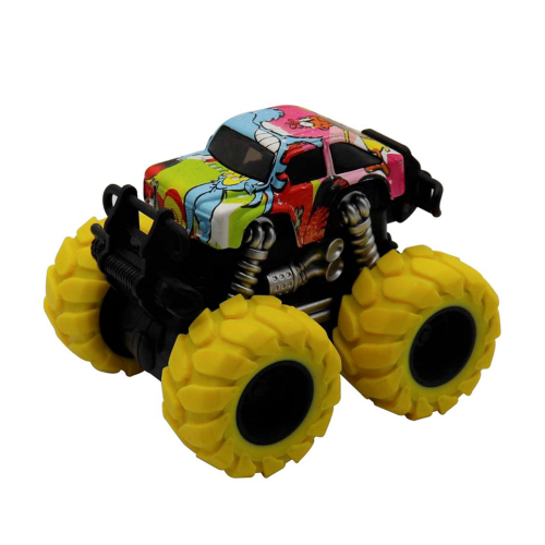 Машинка гоночная Die-Cast фрикционная 4x4 см с желтыми колесами