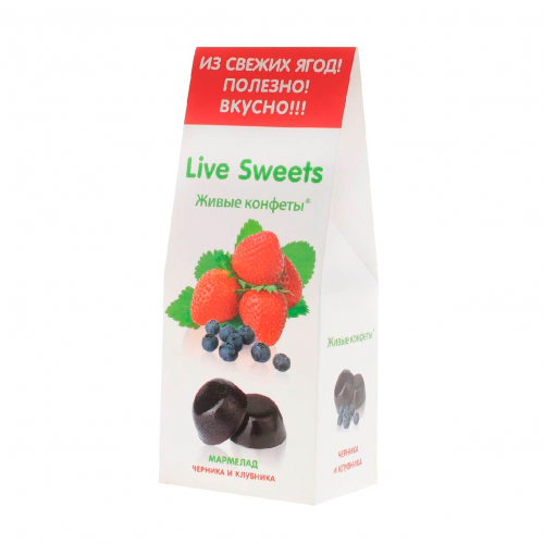 Мармелад желейный Лакомства для здоровья Live Sweets Черника и клубника 170 г