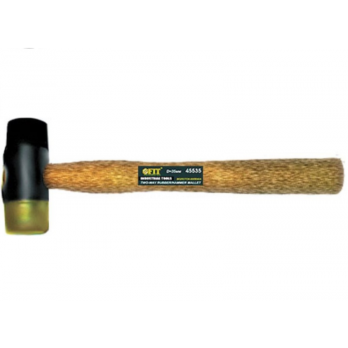 Молоток-киянка FIT 45535 сборочный пластиковый, деревянная ручка 35 мм