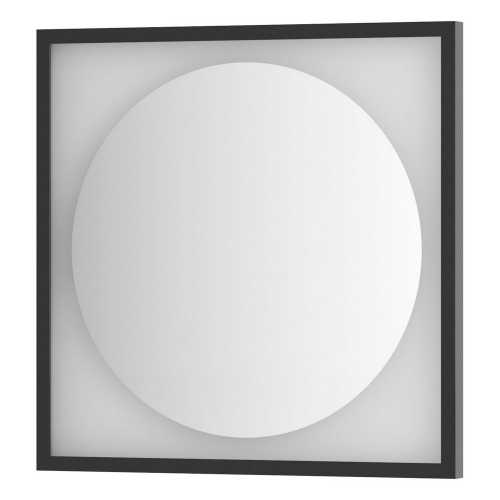 Зеркало DEFESTO ECLIPSE DF 2221 в багетной раме с LED-подсветкой 12 W, 60x60 см, без выключателя, нейтральный белый свет, черная рама