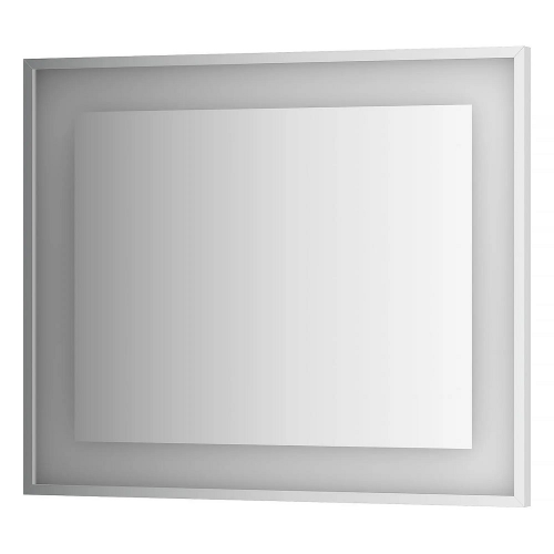 Зеркало настенное EVOFORM BY 2204 90x75 см, в багетной раме хром со встроенным LED-светильником Ledside