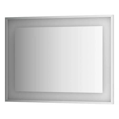 Зеркало настенное EVOFORM BY 2205 100x75 см, в багетной раме хром со встроенным LED-светильником Ledside