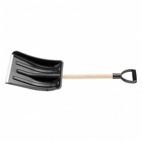 Лопата для уборки снега SPARTA 61639 пластиковая, 275х365х865 мм, деревянный черенок