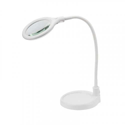 Лупа Rexant 31-0247 настольная 3D с подсветкой 30 LED, подставка+прищепка, белая