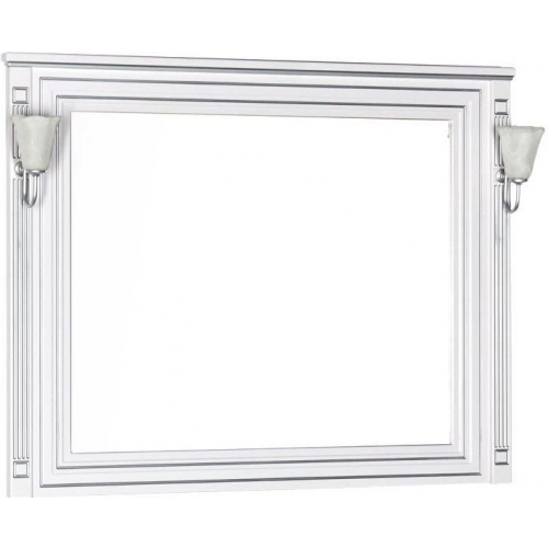 Зеркало AQUANET Паола 181768 120, цвет белый патина серебро
