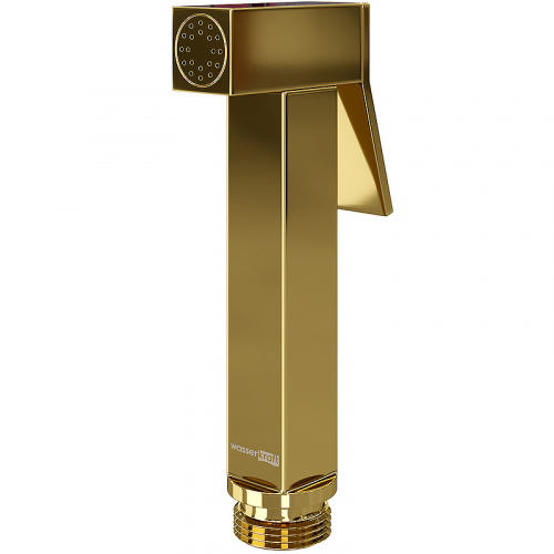 Лейка гигиеническая WasserKRAFT A216 с фиксатором, золото
