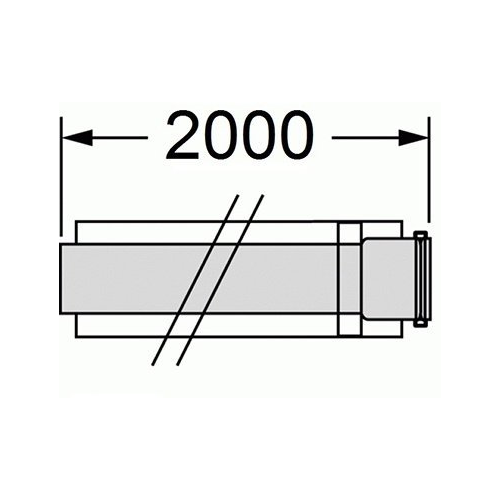 Труба удлинительная D80 L-2000 VAILLANT 300832 с уплотнением из силикона
