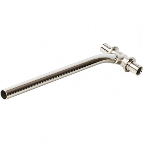 Трубка Т-образная аксиальная STOUT 16/500/16 мм, для PEX трубы, хромированная латунь