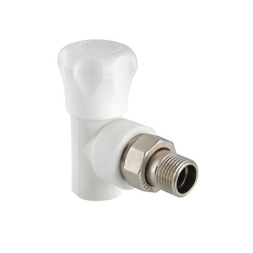 Вентиль шаровый полипропиленовый VALTEC 25х3/4" мм, для радиатора угловой, белый