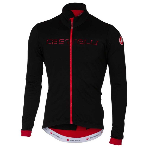 Велоджерси Castelli FONDO FZ, длинный рукав, черно-красный 2020 (Размер: XXXL)