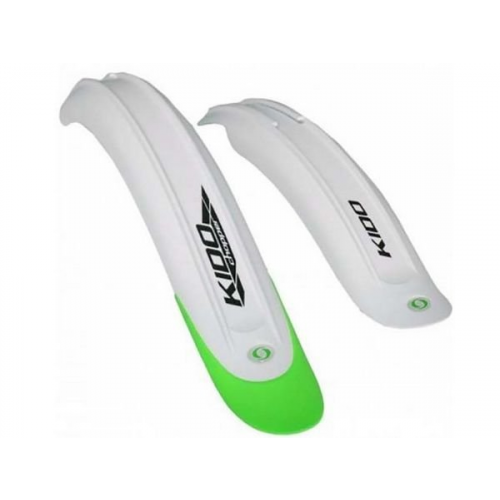 Крылья Simpla KIDO SDL 20'', для детских велосипедов, белые с зеленым наконечником, S20.2WG SIMPLA