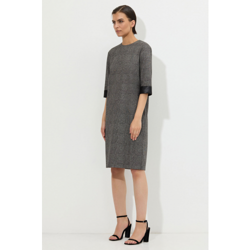 Платье с отделкой из экокожи VASSA&Co V229249N-1783C96