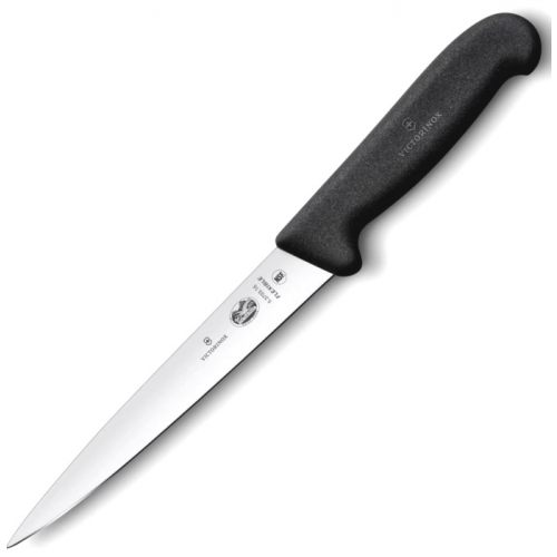 5.3703.16 Нож victorinox для разделки филе, лезвие гибкое с заостренным кончиком 16 см, черный Victorinox